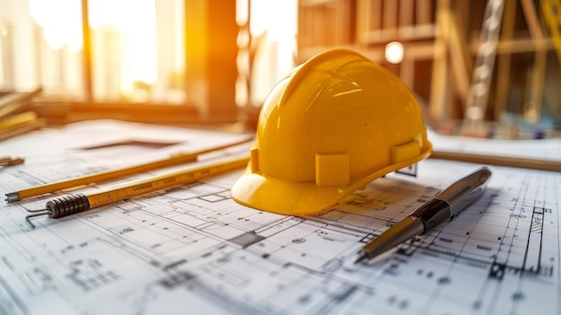 Design for Safety blueprints and hard hat
